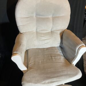 Windsor Glider and Ottoman, White Finish with Gray Cushions - USED