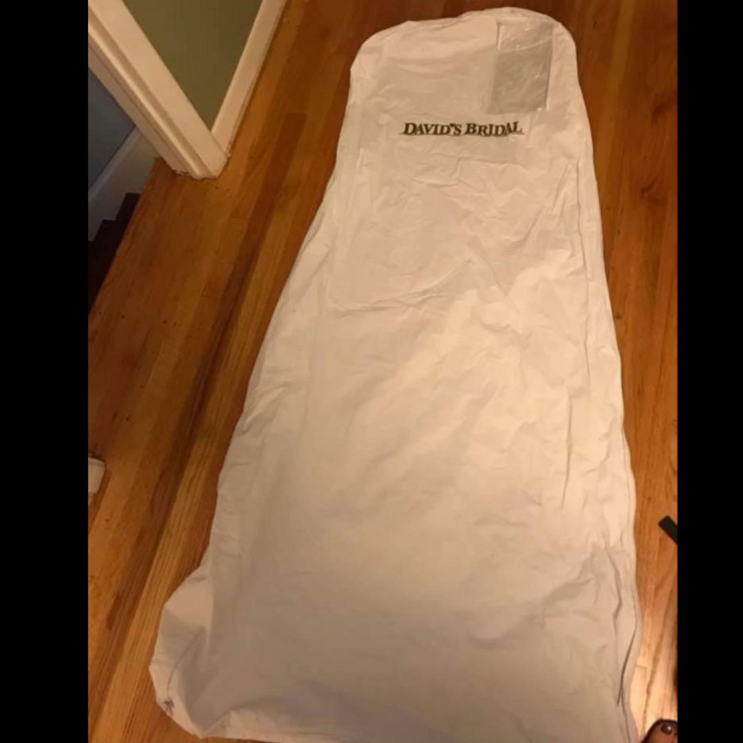 White Wedding Dress, Lace & Sequin Accents - gently used - size 10 - Image 2